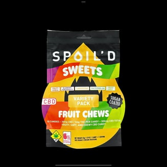 CBD Variety Pack Fruit Chews 30:1 [10pk] (300mg CBD / 10mg THC) by Spoil'd
