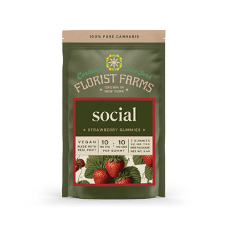 Social | Strawberry Gummies | 2pk (20mg THC/20mg CBG) by Florist Farms