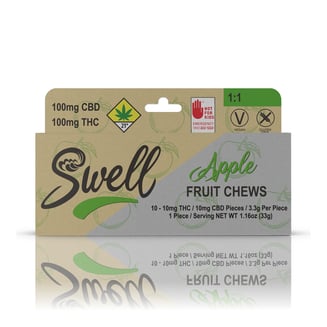 Apple CBD 1:1 Fruit Chews [10pk] (100mg CBD/100mg THC) by Swell