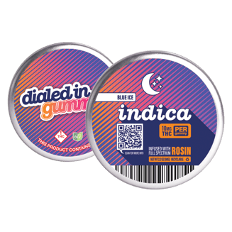 100mg - Blue Ice - Indica - Rosin Gummies (10pk) by Dialed In Gummies