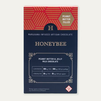 PB&J Filled Chocolate Bar (300mg CBD/300mg THC) by Honeybee