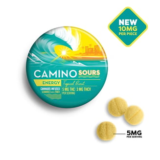 Camino Sours-Tropical Burst with THCV 10:6 Cannabis-Infused Gummies-00314 by Camino