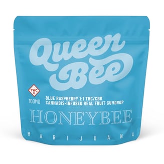 Blue Raspberry 1:1 Gumdrop [1pk] (100mg THC/100mg CBD) by Honeybee
