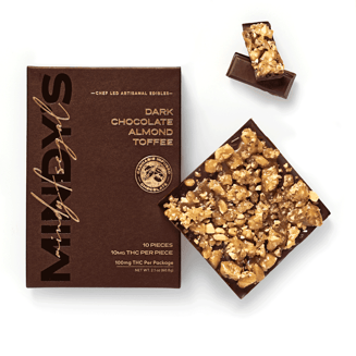 Dark Chocolate Almond Toffee [10pk] (100mg THC) by Mindy's™