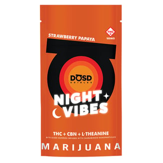 Night Vibes CBN - Strawberry Papaya [10pk] (100mg THC/100mg CBN/500mg L-Theanine) by DŌSD Edibles
