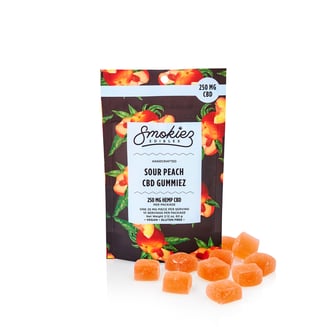 Sour Peach [10pk] (250mg CBD) by Smokiez