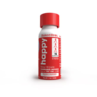 Baked Bros Happy: 100mgTHC : 100mgCBD : 100mgCBC : Mango Madness Syrup (Maui Wowie) by Baked Bros™