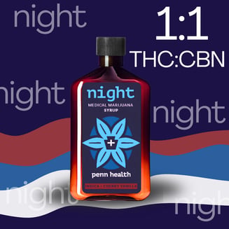 Night 1:1 THC/CBN - Cherry Vanilla [250ml] (250mg THC/250mg CBN) by Penn Health