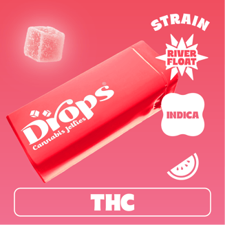 Drops: Watermelon - 20pc - River Float - Indica (100mg THC)))