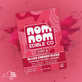 Black Cherry Bliss - Sleep [5pk] (100mg THC/50mg CBN) by Nom Nom Edible Co.