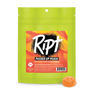 Pucked Up Peach - Sour Sativa [10pk] (100mg) by Ript