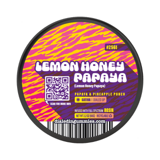 100mg - Lemon Honey Papaya #2561 - Rosin Gummies (10pk) by Dialed In Gummies