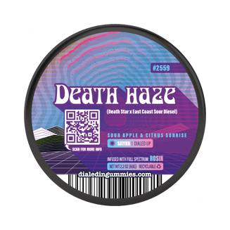 100mg - Death Haze #2559 - Rosin Gummies (10pk) by Dialed In Gummies