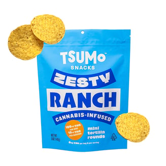 TSUMo Snacks - Zesty Ranch - Mini Tortilla Rounds - Multiserve (100mg) by TSUMoSNACKS