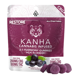 PROMO - KANHA - Harmony Restore 2:1 Acai Blueberry [10pk] (200mg CBG /100mg THC) by PROMO