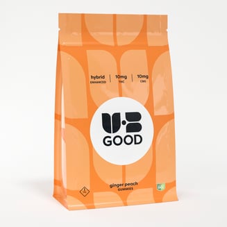 Ginger Peach 1:1 Relief Gummies [10pk] (100mg THC/100mg CBG) by UB GOOD