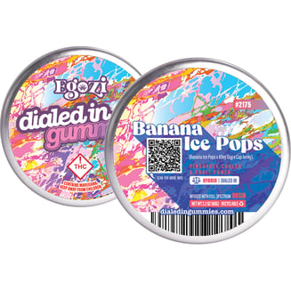 100mg - Banana Ice Pops #2175 - Rosin Gummies (10pk) by Dialed In Gummies