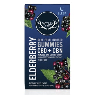 1000mg Elderberry CBD:CBN Gummies | 40-pack by WYLD CBD