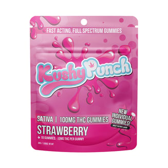 Strawberry - Sativa [10pk] (100mg) by Kushy Punch