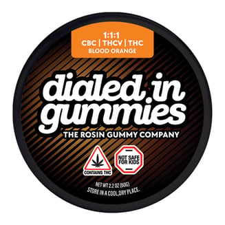 100mg - Blood Orange Focus 1:1:1 #002 - Rosin Gummies (20pk) by Dialed In Gummies