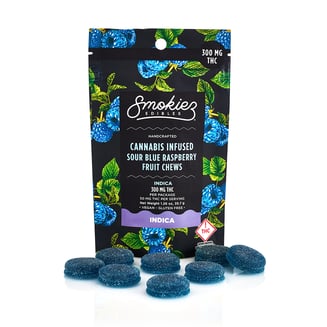 Sour Blue Raspberry - Indica [6pk] (300mg THC) by Smokiez