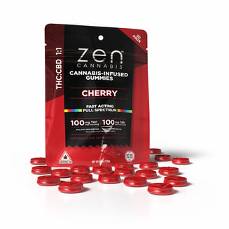 Cherry [20pk] (100mg CBD/100mg THC) by Zen Cannabis