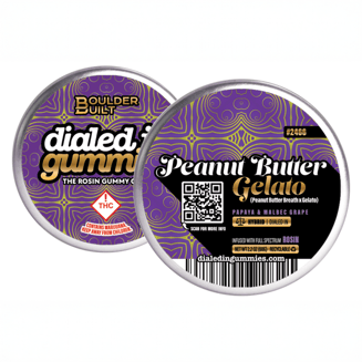 100mg - Peanut Butter Gelato #2466 - Rosin Gummies (10pk) by Dialed In Gummies