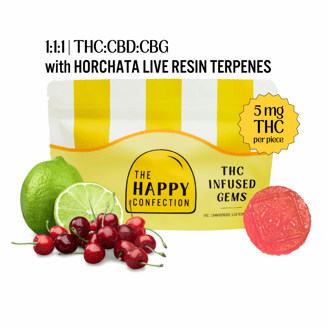 The Happy Confection Medium Dose Infused Gems-20 Pack Chillaxing Cherry Limeade THC|CBD|CBG - 00189 by The Happy Confection™