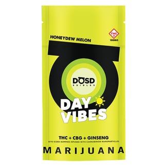 Day Vibes CBG - Honeydew Melon [10pk] (100mg THC/100mg CBG/250mg Ginseng) by DŌSD Edibles