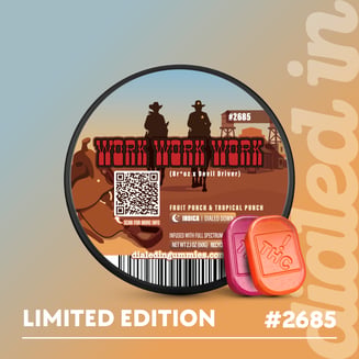 100mg - Work Work Work (Dante's Inferno) #2685 - Rosin Gummies (10pk) by Dialed In Gummies