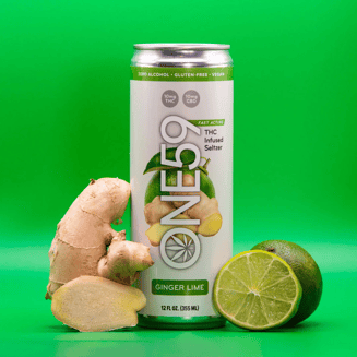 Ginger Lime Seltzer [12oz] (10mgCBD/10mgTHC) by One59