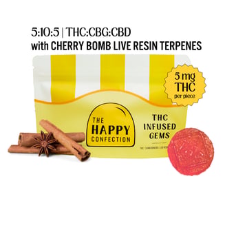 The Happy Confection Medium Dose Infused Gems - 20 Pack Sultry Cinnamon THC|CBD|CBG - 00174 by The Happy Confection™