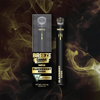 Blackberry Kush - Indica Live Resin 1g PLUS Vape Device — BREEZE Canna by Breeze Canna