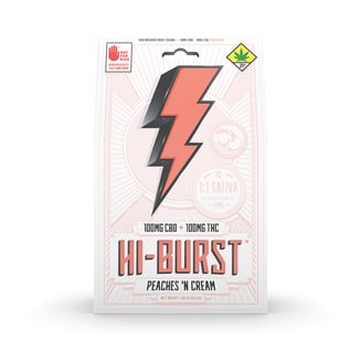 Peaches N' Cream - Sativa [10pk] (100mg) by Hi-Burst