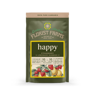 Happy | Strawberry Lemonade Gummies | 2pk (20mg THC/20mg CBC) by Florist Farms