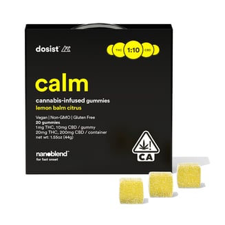 calm lemon balm citrus [20pk] (20mg THC/200mg CBD) by dosist