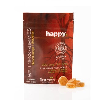 1:1 Happy [20pk] (100mg CBD/100mg THC) by First Crop Gummies