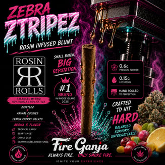 Zebra Ztripez - Rosin Roll [.75g] by Fire Ganja
