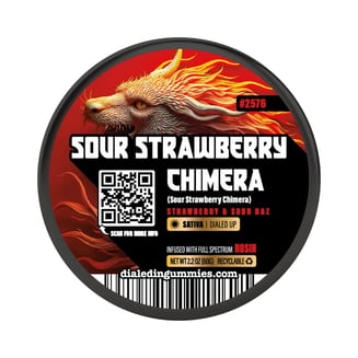 100mg - Sour Strawberry Chimera #2576 - Rosin Gummies (10pk) by Dialed In Gummies