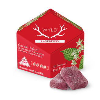 *HIGH DOSE* Raspberry Sativa Enhanced Gummies | 400mg | MD Only by WYLD