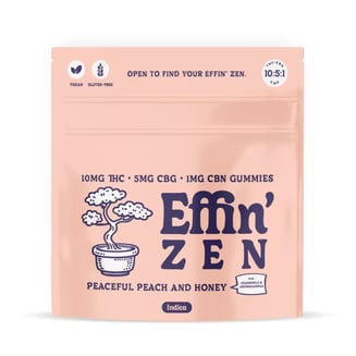 1:1 Zen Peaceful Peach & Honey Gummies [10pk] (100mg THC/50mg CBG/10mg CBN) by Effin'