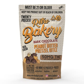Dark Chocolate Peanut Butter Pretzel Bites [20pk] (50mg) by Retro