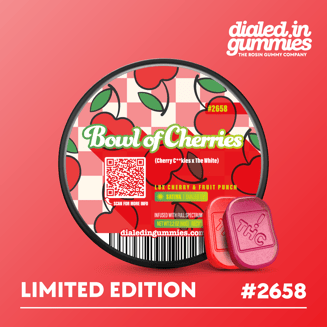 100mg - Bowl Of Cherries #2658 - Rosin Gummies (10pk) by Dialed In Gummies