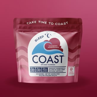 SLEEP I Cranberry Pomegranate Gummies I 5:5:5 CBN:CBD:THC by Coast Cannabis Co™