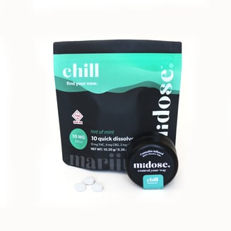 Chill melts [10pk] (100mg THC/40mg CBG/20mg CBD) by midose.
