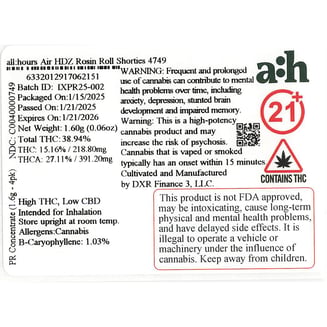 all:hours Air HDZ Rosin Roll Shorties 4749 by all:hours