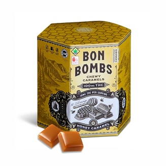 Caramels BON BOMBS Honey (DOHC) Edibles - 10pk 100mg THC by Verdelux