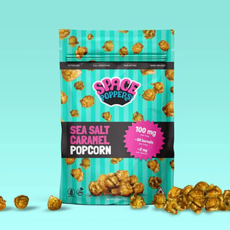 Popcorn: Sea Salt Caramel (100mg. bag) by Space Poppers