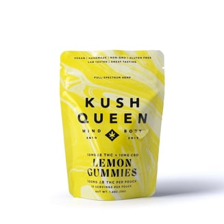 Gummies Rx Elevated Lemon CBD + Delta 8 THC Chews (100mg CBD/100mg Delta 8 THC) (10 count) by Kush Queen