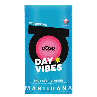 Day Vibes CBG - Watermelon [20pk] (1000mg THC/200mg CBG/500mg Ginseng) by DŌSD Edibles
